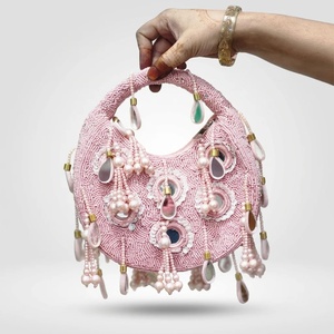 Pochette à perles pour femme avec motif feuille et chaîne, style bohème, pour soirée ou mariage, couleur verte, au meilleur prix - Product Image 6