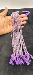 Natural <b>Amethyst</b> Faceted Rondelle Beads Wholesale Lot | Light Purple Gemstone Beads Strands for Jewelry Making RUHAN GEMS - Product Image 5