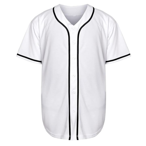 Camiseta Deportiva Unisex Blanca de Béisbol, Manga Corta, Cierre de Botones, Color Sólido, Transpirable, de Poliéster, para Adultos, Todas las Temporadas - Product Image 1