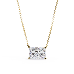 Collar de Diamantes con Corte Asscher en Oro Amarillo de 2 Quilates, Color D, Certificado, Joyería Clásica de Compromiso para Mujer - Product Image 1