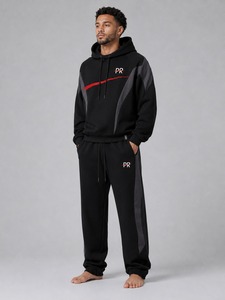 Premium Tracksuit Set Full Zip Hoodie and Jogger Pants Soft Fleece <b>Athletic</b> Training Running Gym Workout Casual Streetwear Men - Product Image 4