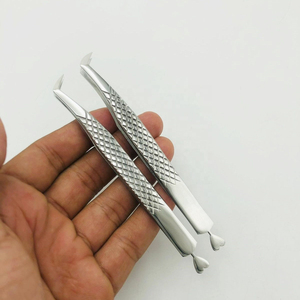 High Precision 90 Degree Boot Curved Lash Extension Tweezers Non-Slip Diamond Cut Pattern Stainless Steel Makeup Lash Tweezers - Product Image 5