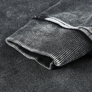 เสื้อฮู้ดดี้ผู้ชายสไตล์ลำลองสำหรับฤดูหนาว ล้างสีแบบแอซิดวอช สีพื้น เสื้อฮู้ดดี้แฟชั่นทรงเข้ารูปสำหรับผู้ชาย - Product Image 4