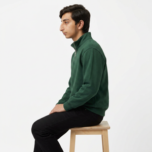 Sweat-shirt personnalisé pour homme à col montant zippé, en molleton de coton, coupe ample, style décontracté, athlétique et streetwear - Product Image 6