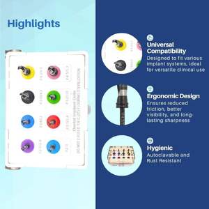 Juego de Brocas para Implantes Dentales de 8 Piezas con Organizador, Sistema de Perforación Universal para Implantología y Cirugía Dental - Product Image 2