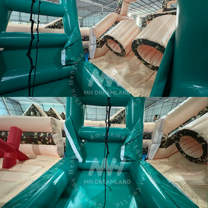 Parcours d'obstacles gonflable géant en bâche PVC certifié EN14960, 100 pieds <span class=keywords><strong>de</strong></span> long, mur d'escalade et toboggan, idéal pour les événements d'entreprise - Product Image 4