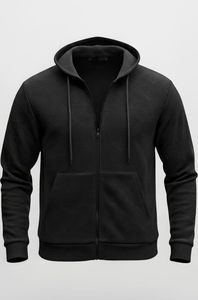 Sweat à capuche zippé pour homme en polaire, mélange de coton de haute qualité, double couture, personnalisable avec logo, style décontracté pour le quotidien - Product Image 2