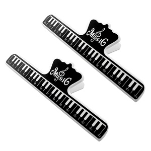 5 Core Music <b>Sheet</b> Holder Clip Pair Durable <b>Black</b> Plastic Page Holder for Piano Keyboard Violin - Product Image 1