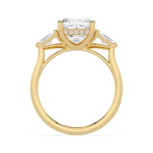 Mesmerizing 10K Rose Gold Lab Grown Diamond <b>Ring</b> With Long Shield Round and Square <b>Cushion</b> Cut Stones 3.53 CTW - Product Image 6