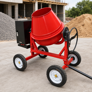Bétonnière mobile robuste de 350 L à tambour inclinable, machine à mélanger le ciment diesel-électrique pour les chantiers de construction - Product Image 5