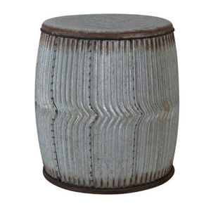Tabouret d'appoint rond en métal galvanisé de qualité créative, idéal pour l'intérieur et l'extérieur, parfait pour la décoration de style ferme - Tabouret en promotion - Product Image 1