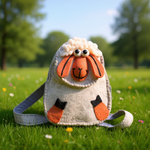 Student <b>Backpack</b> in Felt Sheep Design - Product Image 3