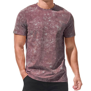 Camiseta Clásica con Aspecto Inteligente y Lavado Ácido para Hombre, Patrón Lavado, Tacto Suave, Informal, Esencial para el Verano, Moda Masculina - Product Image 3
