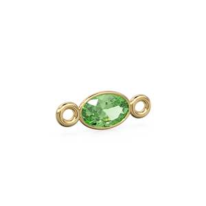 Peridot 18k Solid Gold <b>Spacer</b> Connector / Bracelet Finding / Necklace Gold Findings / Green Olivine Gemstone 4x6MM August - Product Image 6