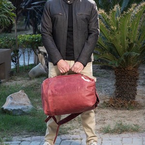 Crazy Horse Maroon Shaded Classic Waterproof Multi-Function Genuine Leather <b>Laptop</b> Briefcase <b>Backpack</b>-Daily Use Travel Bag - Product Image 3