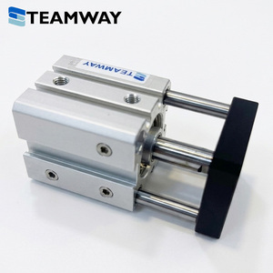 TEAMWAY DJQ20N15 กระบอกลมแบบมีแกนนำทางสามแกน กระบอกลมขนาดกะทัดรัดพร้อมแผ่นสไลด์แม่เหล็กนำทาง แบบสองทาง - Product Image 4