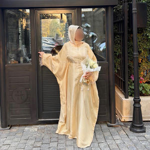 <b>Muslim</b> <b>Dress</b> Floral Abaya <b>For</b> <b>Women</b> New Fashion Custom Logo Long Abayas <b>Muslim</b> <b>Women's</b> Abaya With Belt Design - Product Image 1