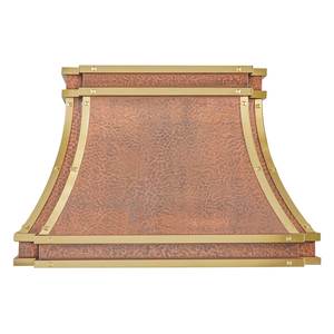 Campana extractora de cobre exclusiva con acabado rústico hecho a mano, adecuada para diseños de cocina contemporáneos, clásicos y de estilo rústico. - Product Image 1