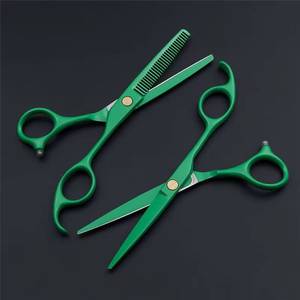 Ciseaux de coiffure professionnels Morje, manche en acier inoxydable vert, lame tranchante à 28 dents, légers, réutilisables, pour droitiers - Product Image 4