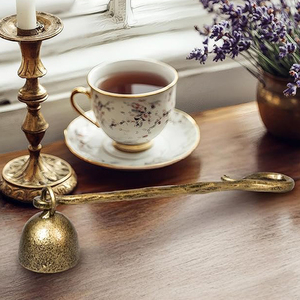 Metal <b>Candle</b> Snuffer Gold Hand-Forged Iron Long Handle Vintage <b>Candle</b> <b>Wick</b> Extinguisher, Solid Metal Retro <b>Candle</b> Accessory - Product Image 4