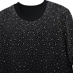 Heavyweight Distressed <b>Rhinestone</b> T Shirt Men Streetwear Graphic style Cotton Fashion Oversized Casual <b>Top</b> - Product Image 6