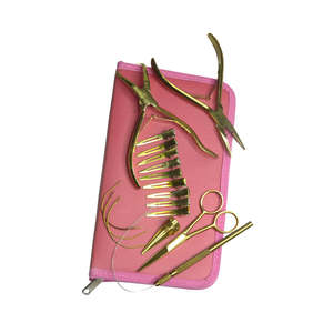 Kit d'outils multifonctions personnalisables en acier inoxydable pour extensions de cheveux avec pinces, logo et couleur personnalisés - Product Image 2