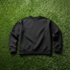 Sudadera Negra de Cuello Redondo para Hombre, Manga Raglán, Estilo Casual Minimalista, Sudadera de Manga Larga - Product Image 5