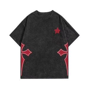 เสื้อยืดพิมพ์ลายผู้ชายสไตล์สตรีทแวร์ผ้าฝ้ายแนวสตรีทสุดอินเทรนด์เสื้อยืดพิมพ์ลายกราฟฟิกสไตล์วินเทจแอซิดกรด - Product Image 1