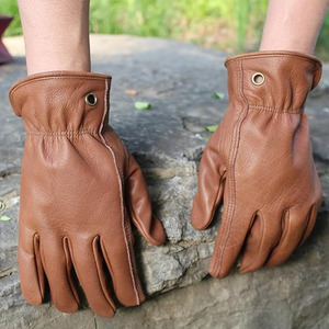 Gants de conduite en cuir de vachette renforcé, résistants à l'abrasion, pour travaux industriels, de sécurité et de jardinage - Product Image 6