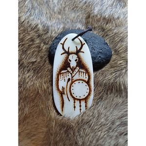 Collar de Hueso Tribal Bohemio Tallado a Mano, Joyería Étnica Vintage Hecha a Mano, Regalo Vintage para Mujer - Product Image 2