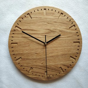 Horloge murale en bois naturel, prix abordable, élégante, pour salon, chambre, bureau - Product Image 1