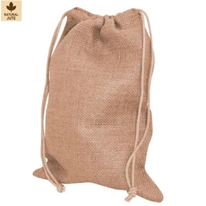 Eco Friendly <b>Small</b> Natural Jute <b>Drawstring</b> Gift <b>Bag</b> Custom Logo Burlap Pouch for Cosmetics Soap Jewelry Packaging Wholesale Bulk - Product Image 3
