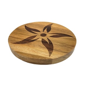 Hot Selling Flower Design Coasters With Etching with Unique Design Flower Coasters Top Selling Wooden <b>Round</b> Coasters Set of 4 - Product Image 3