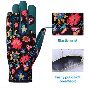 Gants de travail respirants en spandex pour jardinage, paume en peau de chèvre durable, antistatiques et résistants à la chaleur pour femmes - Product Image 3