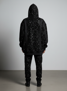 Sweat à capuche zippé premium en strass 500 g/m² pour homme, coupe oversize, en molleton bouclette épais, délavé à l'acide, style streetwear, personnalisable, OEM - Product Image 3