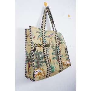 Bolso Tote Hecho a Mano en India, 100% Algodón, Rayado, con Asa Larga, para Mujer, Ecológico, Estilo Boho, Bolso Grande para la Playa o Fiestas - Product Image 4