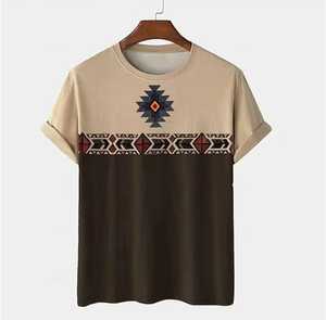 <b>Men's</b> Short Sleeve O-Neck Knitted T-Shirt <b>Animal</b> Print Regular Fit Casual Style 100% Cotton Breathable - Product Image 4