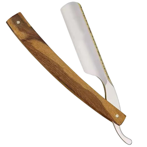 Premium Custom Logo Stainless Steel <b>Straight</b> <b>Razor</b> Professional Barber Shaving <b>Razor</b> with Wooden Handle For Barber Shop Use - Product Image 6
