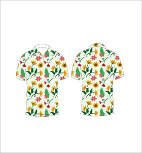 Camisa polo con estampado floral de girasoles blancos para hombre, camisa de golf informal de verano de manga corta - Product Image 3
