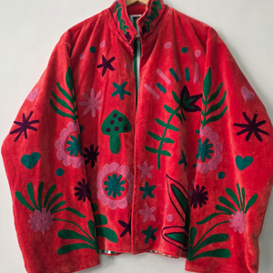 Morvi-Fab 2026 #61 Latest Women’s <b>Velvet</b> Suzani <b>Jacket</b> – Colorful Floral & Botanical Printed Designer Outerwear - Product Image 1