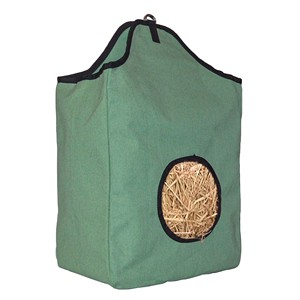Horse Hay Bag Green Round Opening Canvas Slow Feeder Durable Hanging Stable Feeding Bag for Travel <b>Trailer</b> Use - Product Image 5