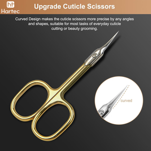 Service OEM ODM, ciseaux à ongles de précision durables plaqués or, ciseaux à ongles courbés en acier inoxydable avec poignées en acier - Product Image 2