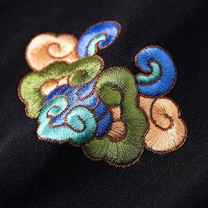 Sweat-shirt à capuche zippé noir pour homme, coupe classique, broderie main, uni, décontracté, pour l'automne, 100% coton, anti-boulochage, ODM - Product Image 6