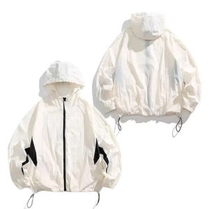 Vestes coupe-vent d'hiver fines à capuche personnalisées, faible MOQ, patchwork, marque privée, vêtements de sport, mode urbaine - Product Image 6