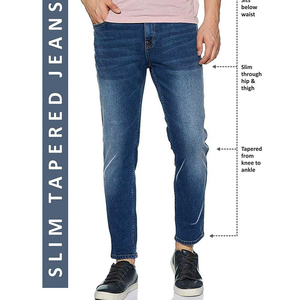Servicio OEM: Pantalones Vaqueros Casuales de Alta Calidad para Hombre, Corte Recto, Lavado Desgastado Azul, Cómodos, Transpirables, Ajuste Personalizado - Product Image 6