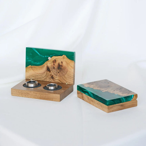 Caja de Joyería de Resina Epoxi Personalizable, Ecológica, Pintada a Mano, para Anillos, Decoración del Hogar - Product Image 1