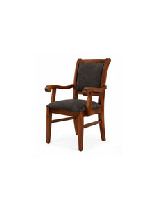Sillón Clásico de Madera Maciza con Asiento Tapizado y Respaldo Curvo, Elegante Silla de Comedor para Muebles de Hotel y Restaurante - Product Image 2