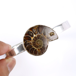 Natural Ammonite Coral <b>Bracelet</b> 925 Sterling <b>Silver</b> Plated Adjustable <b>Cuff</b> <b>Bracelet</b> for Women Handmade Unique Jewelry For Women - Product Image 3