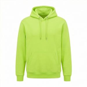 Sweat-shirts à capuche personnalisés en coton épais 100 % pour hommes, avec cordon de serrage et poche, en tissu uni, imprimés par le créateur, pour l'hiver - Product Image 1