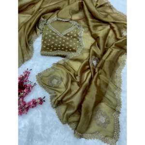 Robe de soirée de créateur Saree avec diamant Jarkhan Work Elegant Dresses - Product Image 2